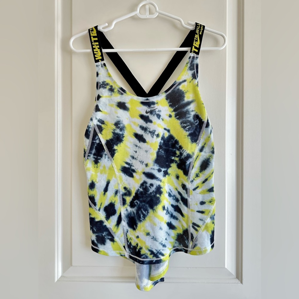Off-White Yellow and Black Tie-Dye Tank Top